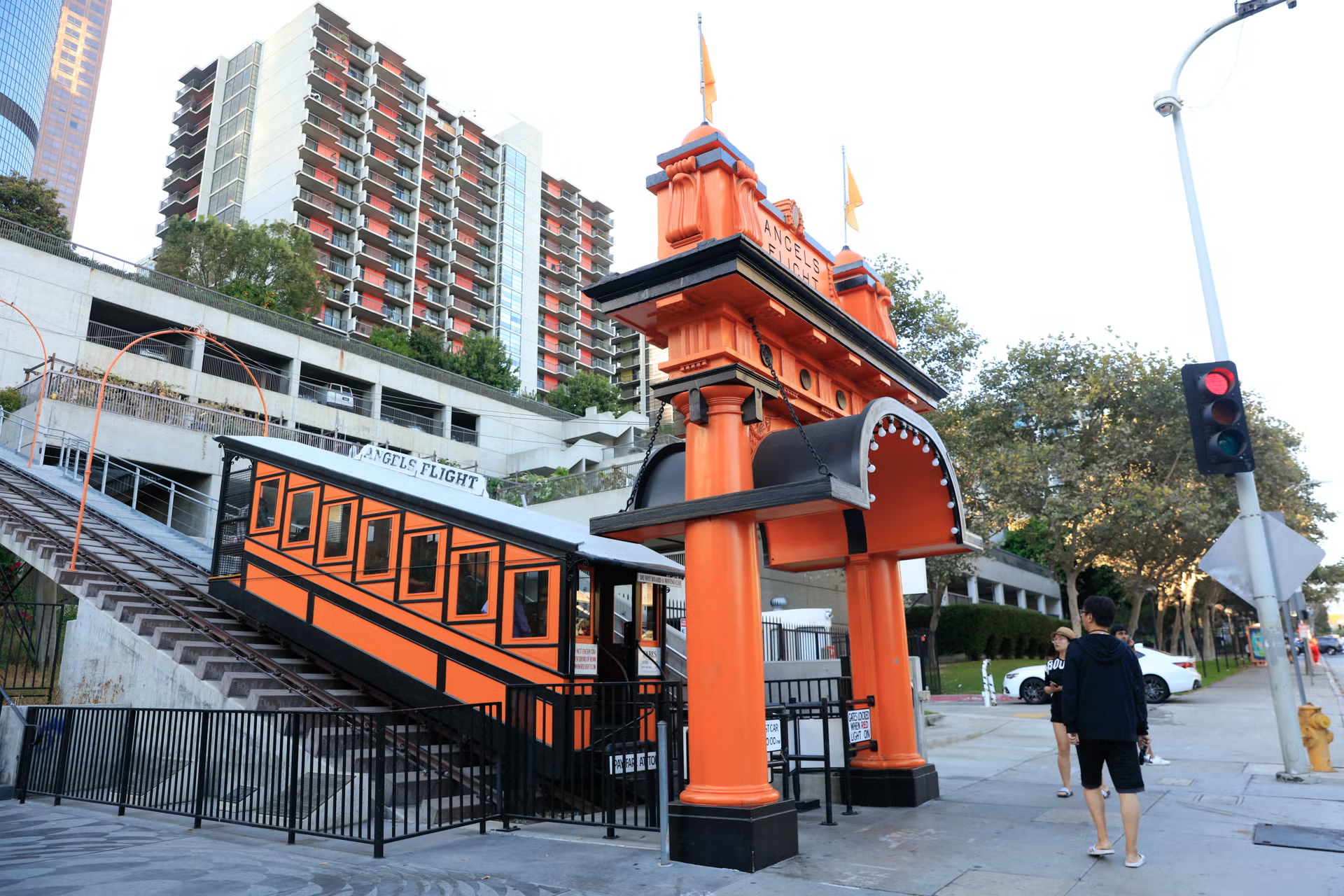 Angels Flight Railway orange funicular car