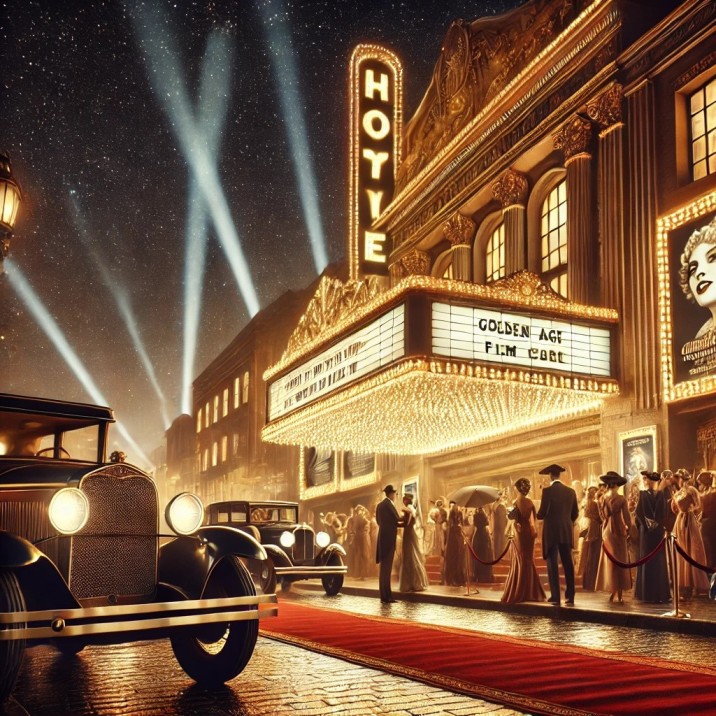 Vintage Hollywood movie theater