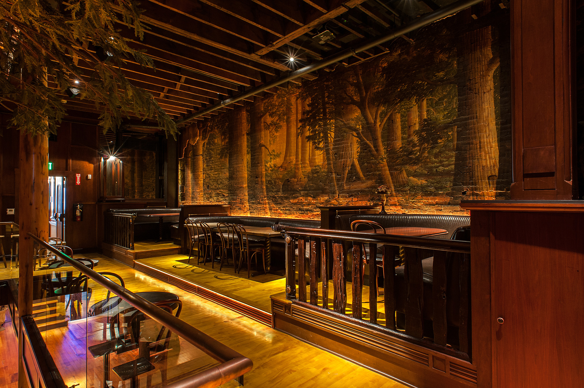 Clifton's woodland fantasy interior with taxidermy