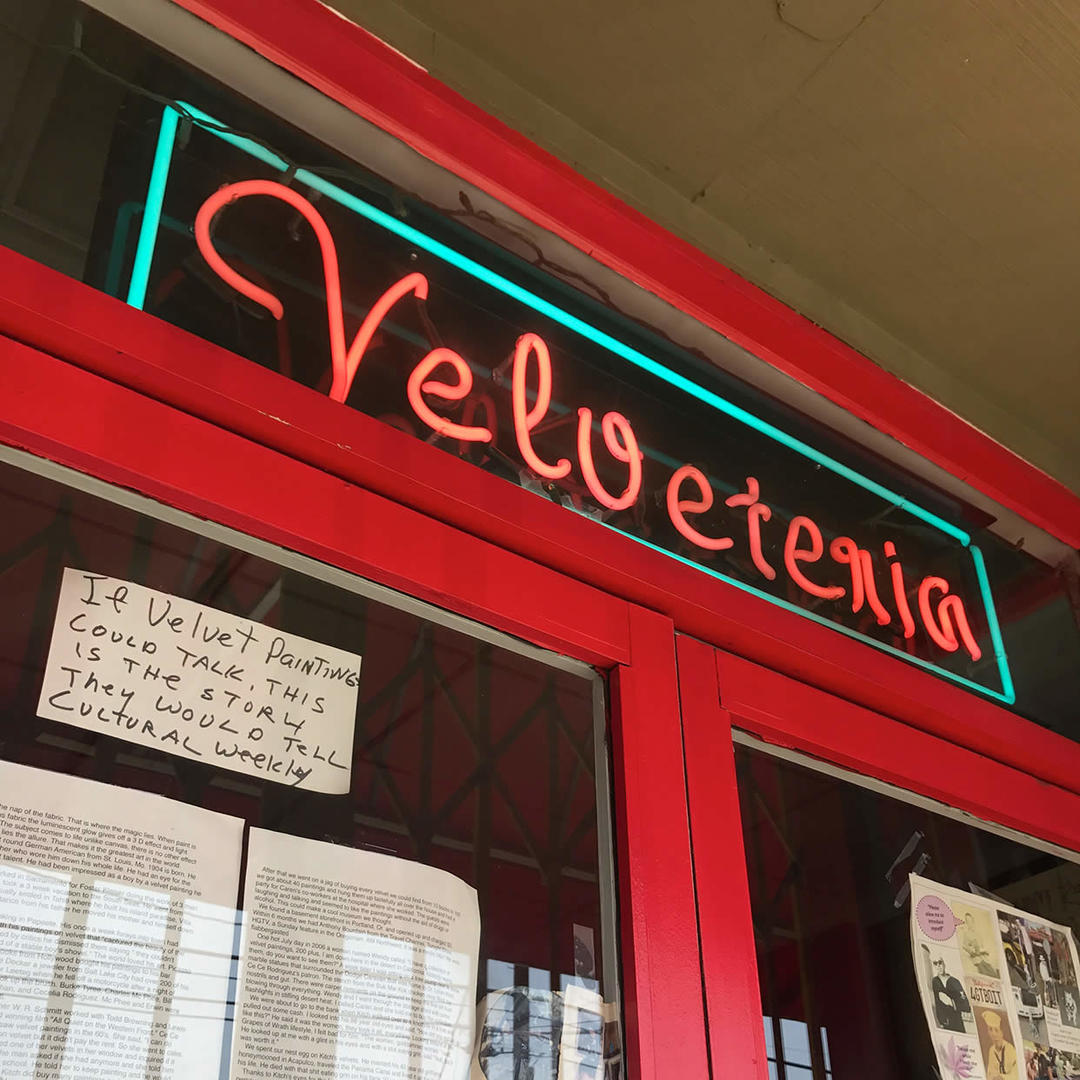 Velveteria neon sign