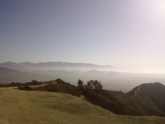 Evening horseback ride above the lights of Los Angeles